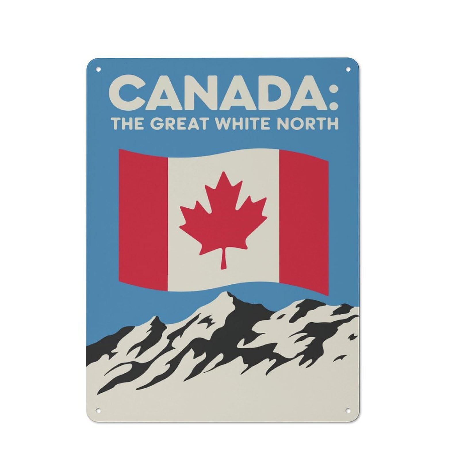 Junmoney Canada The Great White North Metal Sign 40X30cm With For Home Bar Wall, Vintage Decor, Wall Decoration For Home Bars And Entertaining Spaces