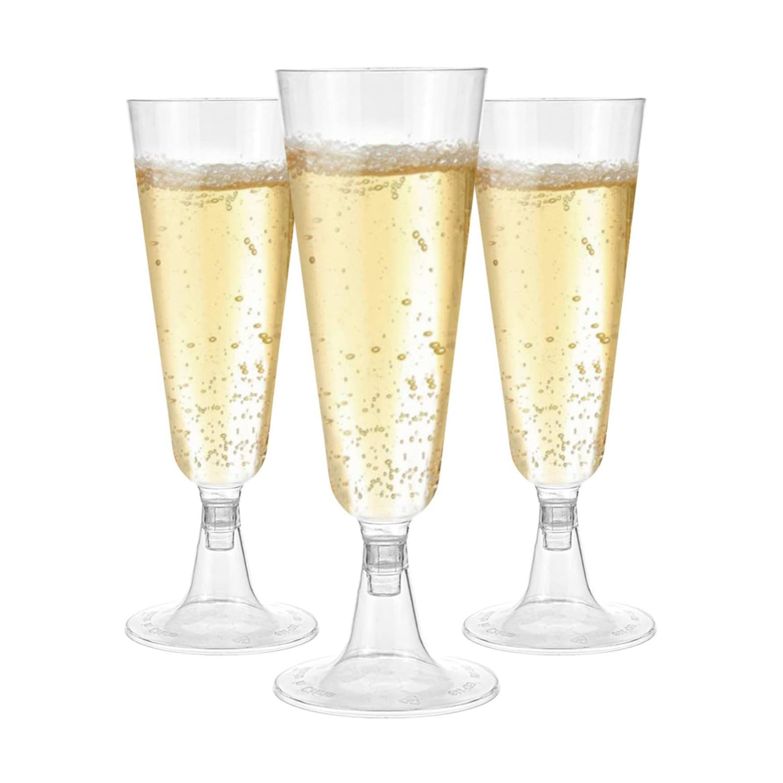 SUT 36 Flute Da Champagne In Plastica Senza Stelo 255 Ml, Bordo Oro Rosa, Bicchieri Infrangibili Per Cocktail, Mimosa, Matrimoni E Feste, Usa E Getta Di Qualità