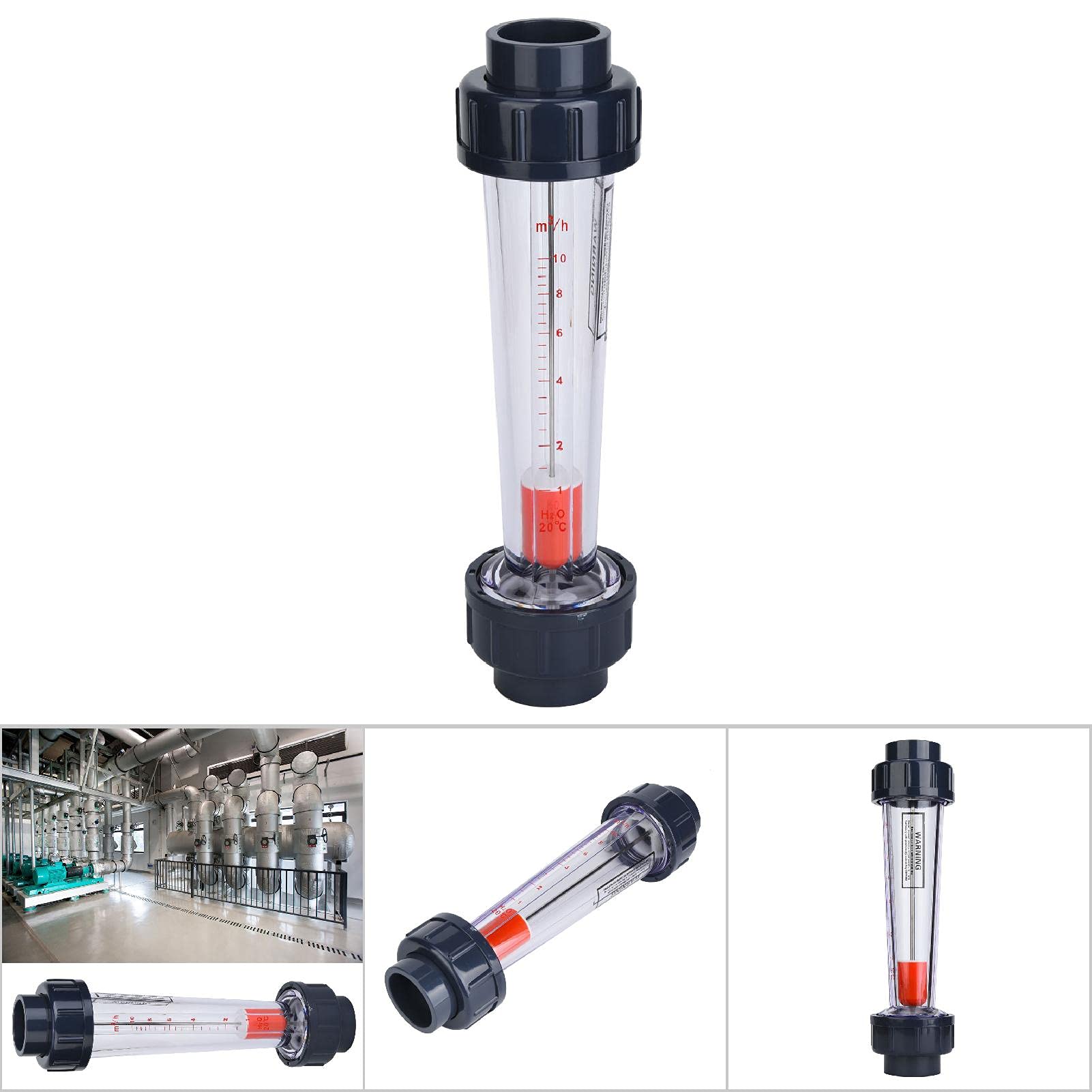 Débitmètre liquide Diamètre intérieur de Compteur d'eau de type ABS pour 1-10m³ / H haute précision Tube de 40mm / 1.6in