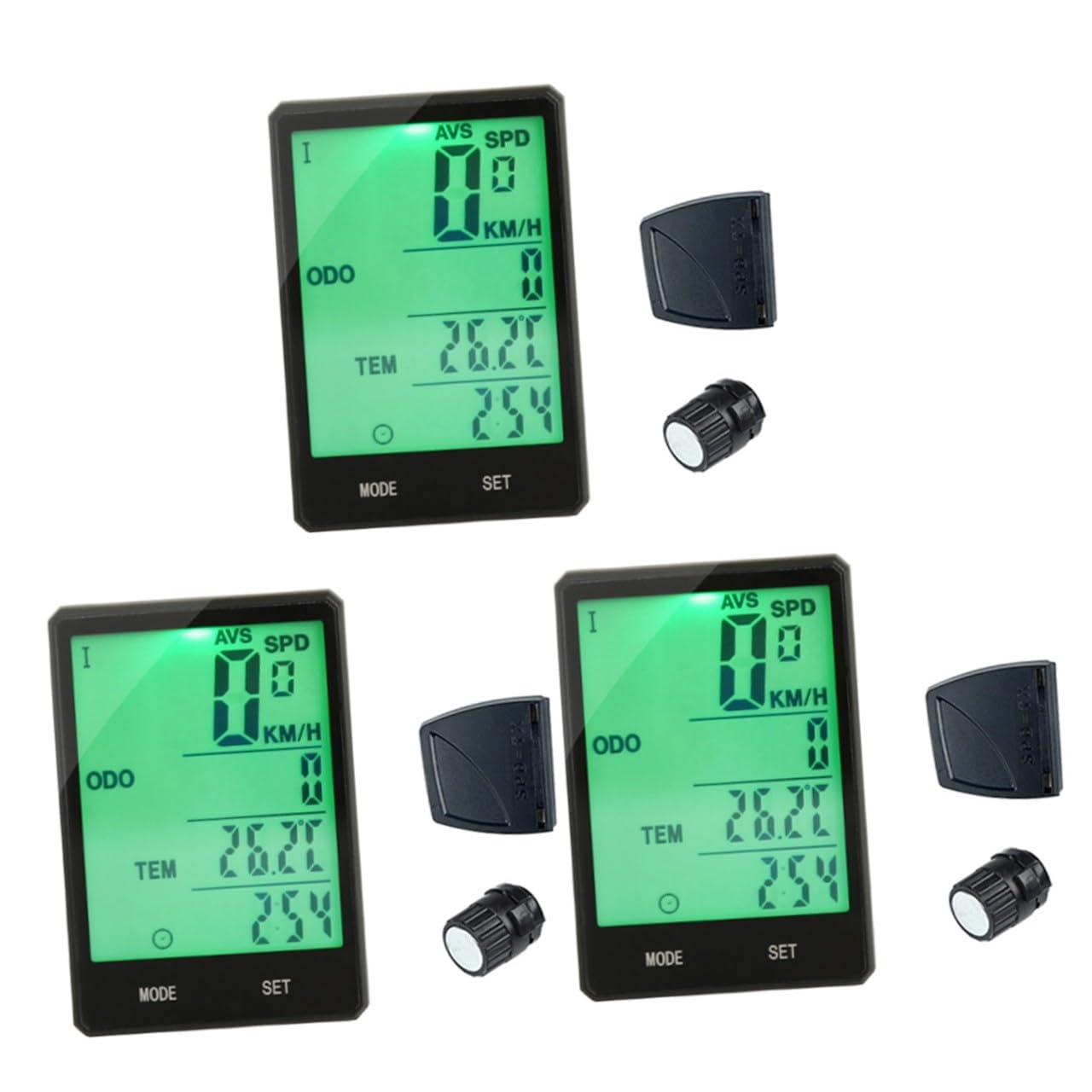INOOMP 2Pcs Excersize Tachimetro Bici Tachimetro Cablato Bici Tachimetro Cablato Computer Contagiri Nero