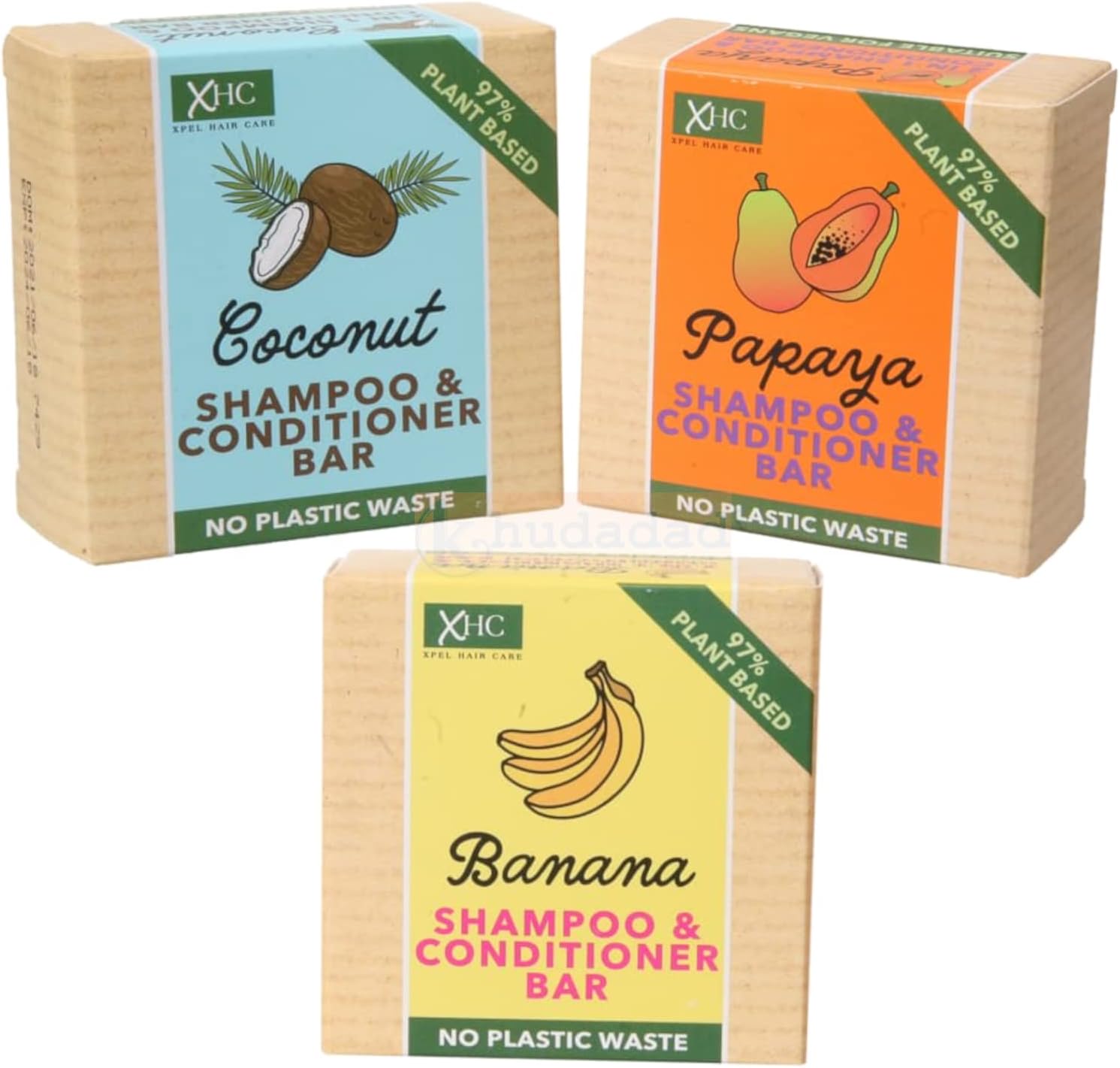 3 x XHC Shampoo & Conditioner Bars 2 in 1 Bar No Plastic Waste