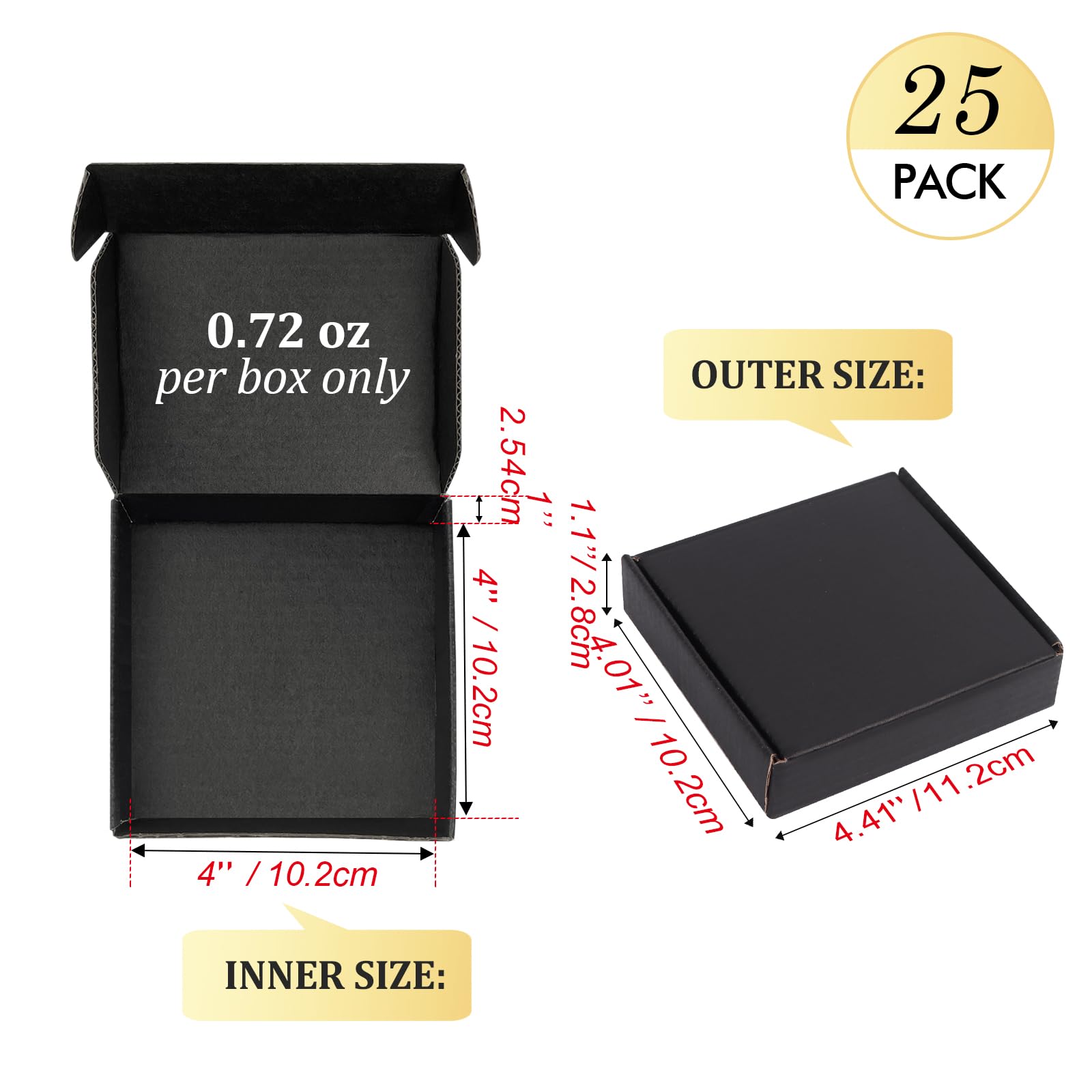 Amazon.com: SZYANGDA Small Shipping Boxes 4x4x1, Set of 25, Black