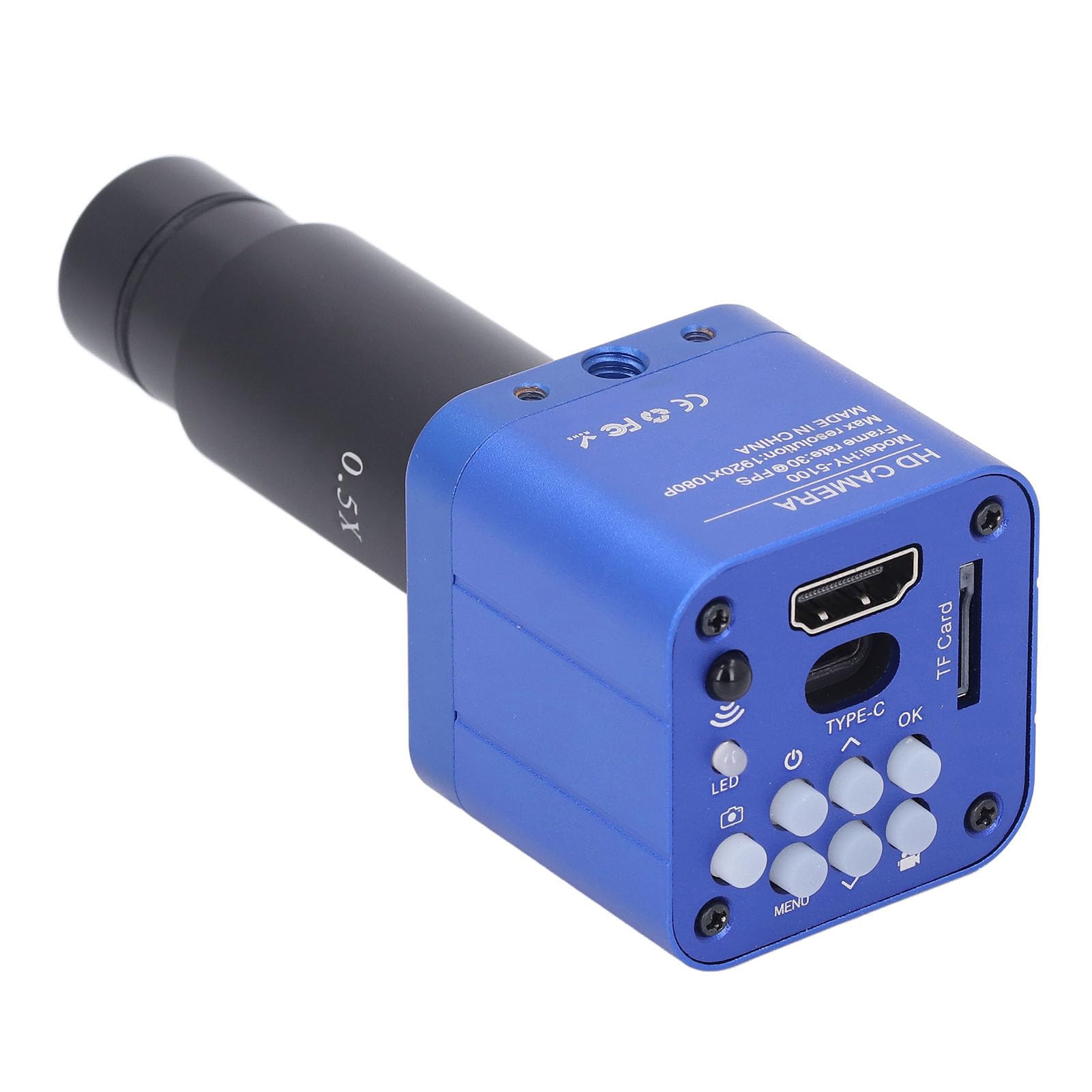 LiebeWH 24MP Mikroskopkamera 1080P USB Industriekamera mit 0,5X Adapter für 23,2mm 30mm 30,5mm Okular, Messsoftware (EU-Stecker)