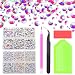 5100pcs Crystal AB Hot Fix Rhinestones, 2mm/3mm/3.2mm/4mm/5mm/6mm Mixed Large Rhinestones for Crafts Clothes Shoes, Flatback Hotfix Glass Gems Stones with Containers Box/Tweezers/Picker Dotting Pen
