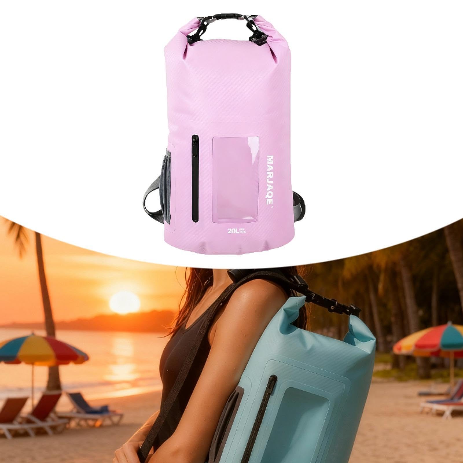 kowaku Sac Étanche Sac à Dos Imperméable Compact Grand Volume Fermeture par Enroulement PVC Résistant Séparation Humide-Sec Adapté pour Camping Randonnée RAF