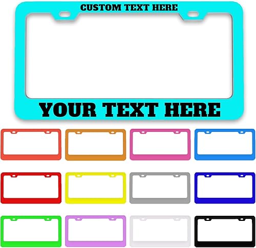 Miniatura 13 de Marco de matrícula personalizado – Etiqueta metálica de alta calidad para automóvil con tu texto, placas personalizadas de 12 x 6 pulgadas, marcos