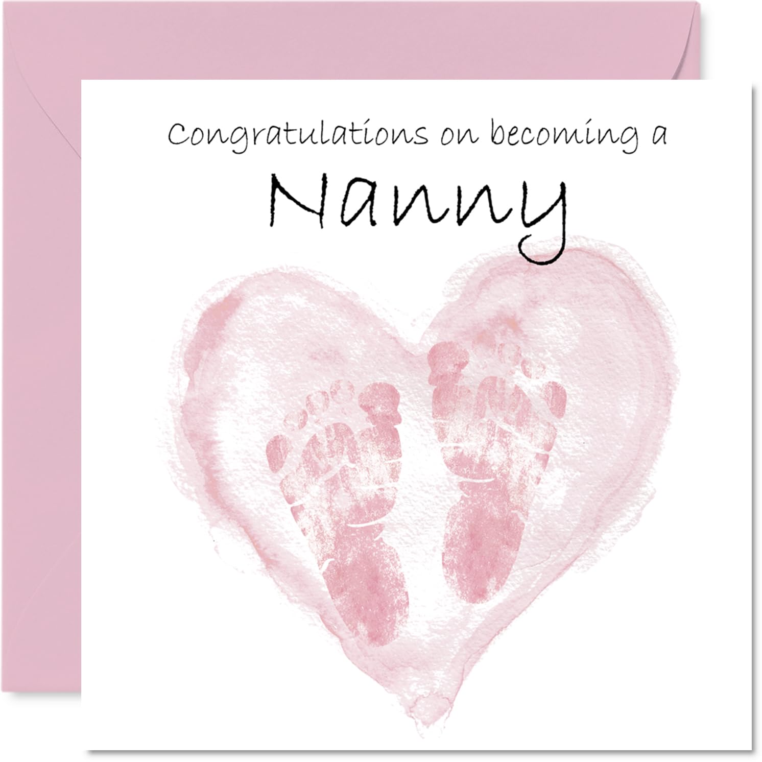 New Baby Girl Card for Nanny - Congrats Becoming - Well Done Congratulations Card for New Nanny, 145mm Welcome To The World Greeting Cards