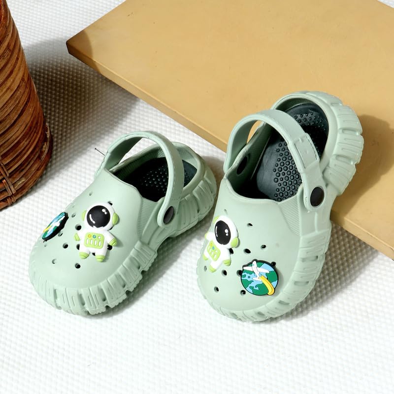 Image of Unisex Kids Clogs Soft Anti Skid Mules Sandals with Adjustable Back Strap Indoor & Outdoor Slipper for Boys & Girls Everyday Use Waterproof Jibbex Slides