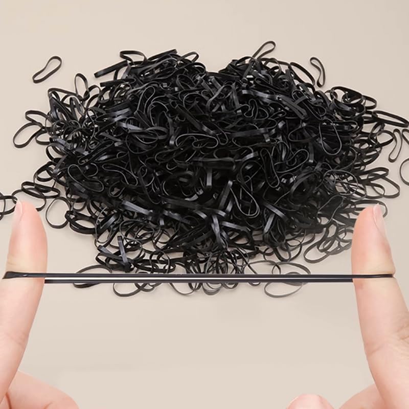 Elastic Hair Rubber Bands 2000 PCS Soft Ponytail Elastics Holders Small Hair Ties for Blond Kids Baby Girls Toddler Infants Hair No Crease Damage No Hurt Thin Easy to dismantle Mini TPU Hair Tie Black thumbnail
