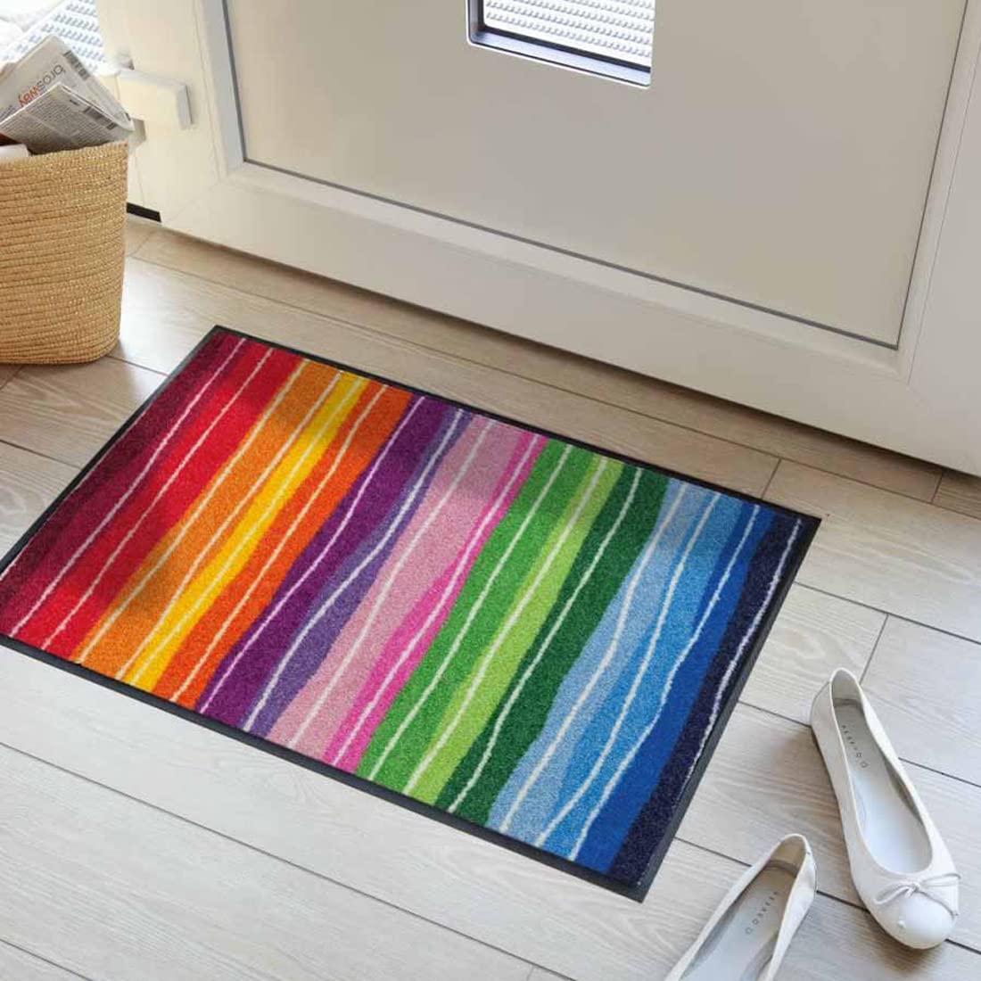 Salonloewe Fußmatte Wavy Lines Streifen Bunt 50x75 cm