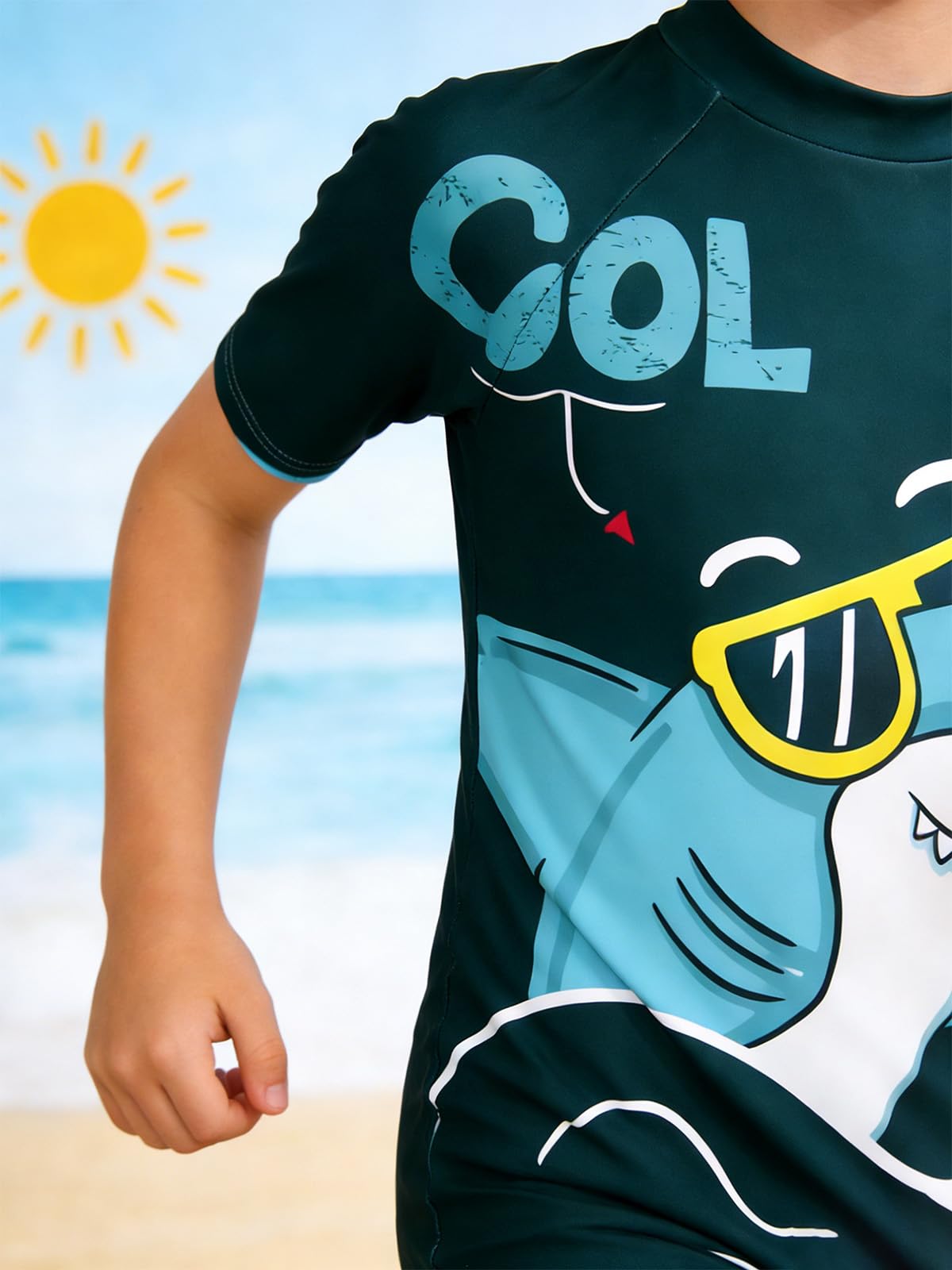 JiAmy Jungen Einteiler Badeanzug mit UV-Schutz Kinder Schwimmanzug mit Reißverschluss Langarm oder Kurzarm für Strand Pool Schwimmkurs 8–12 Jahre