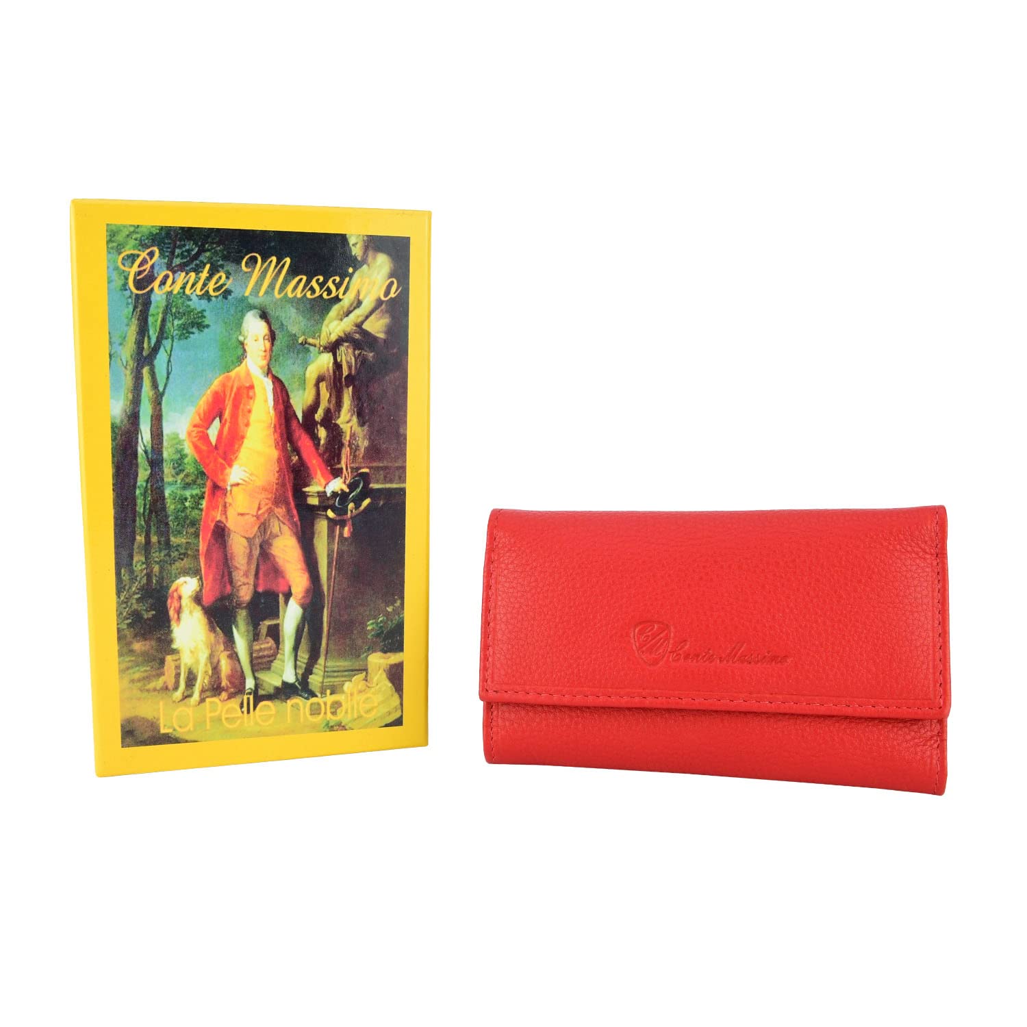 CONTE MASSIMO Porte-clés Homme Femme, Cuir Véritable