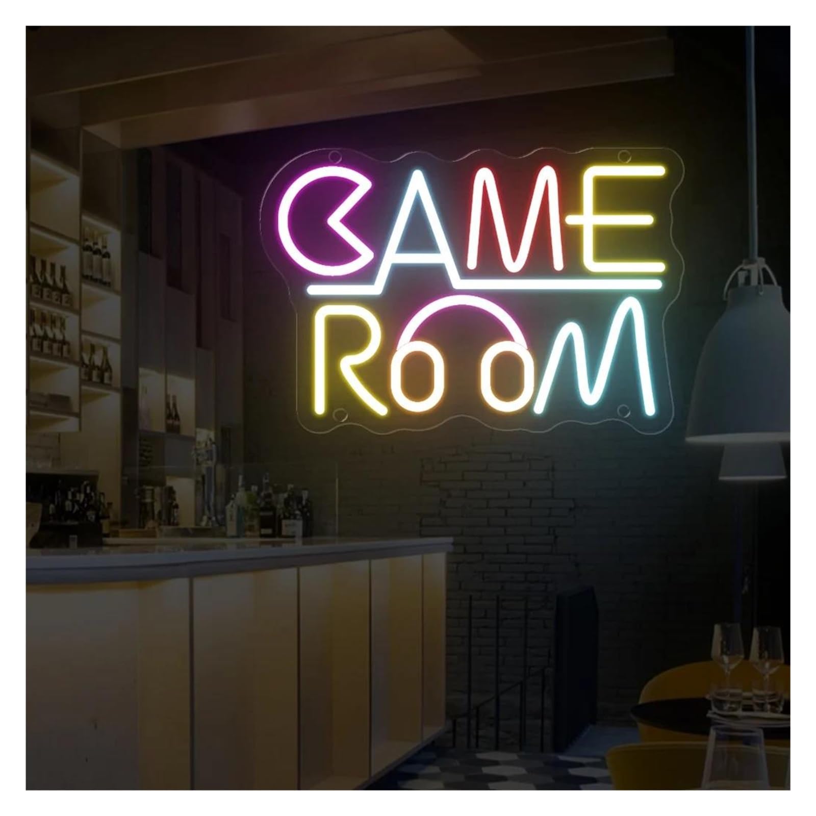 néon signe Panneau Lumineux Néon Pour Gamer, Veilleuse, Bar, Salle De Sport, Salle De Jeux, Maison, Suspension Murale, Chambre À Coucher 27x18.3cm