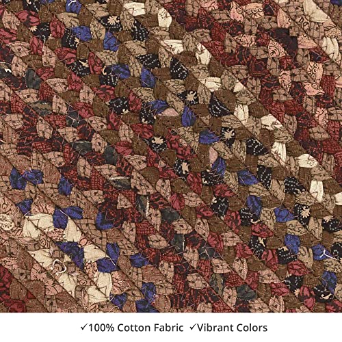 Homespice Biscotti Oval Cotton Braided Area Rug, 6' X 9' Brown, Reversible And Durable, 100% Soft Cotton Fabric, Farmhouse, Country, Rustic Modern Style - 30 Day Risk Free Purchase #TOP6