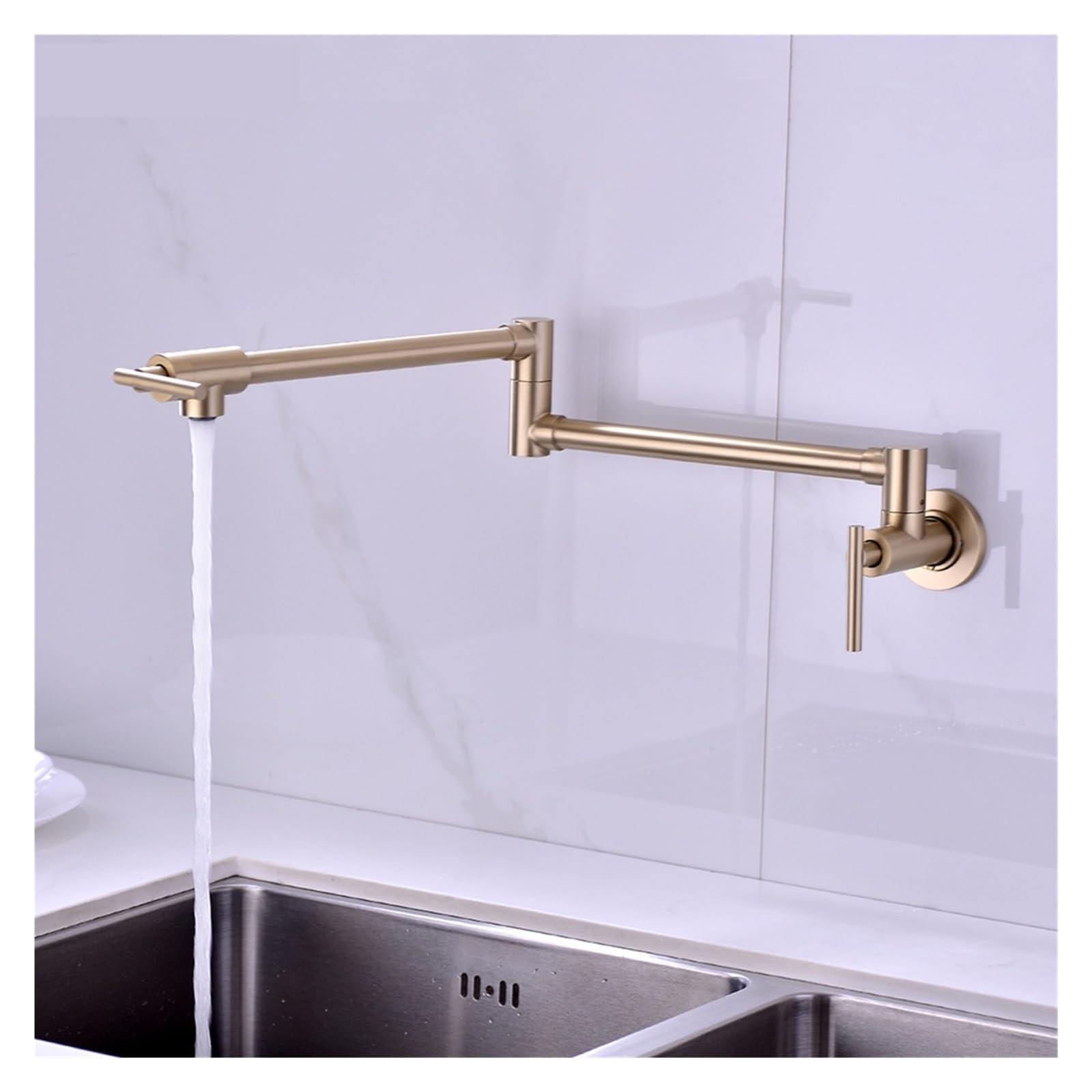 Grifos mezcladores para Fregadero Plegables de Pared llenar ollas Individuales Agua fría Grifo Cocina Plegable Giratorio la mayoría los escenarios.