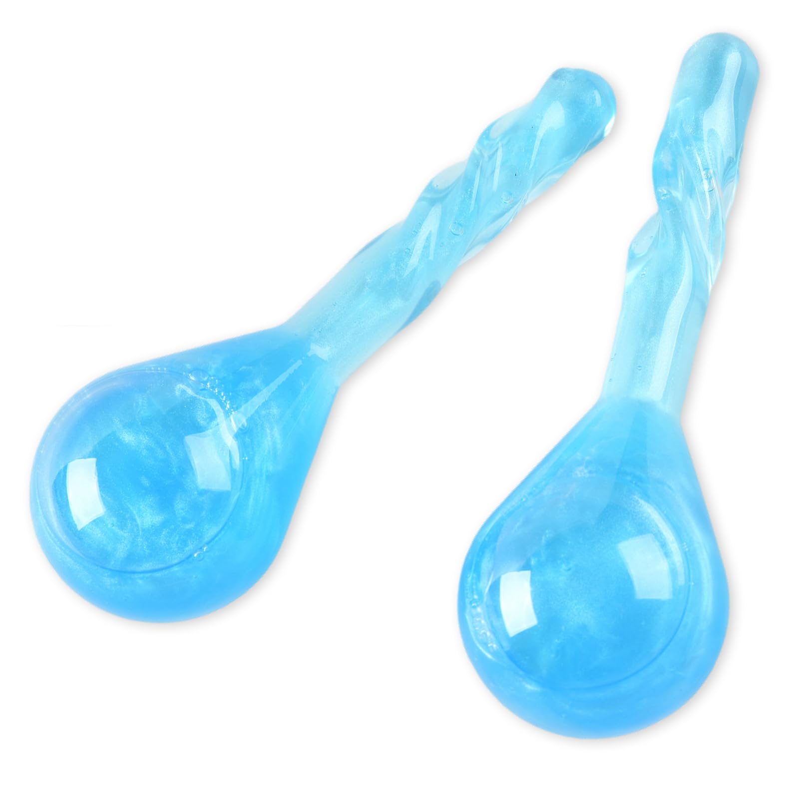 Facial Ice Globes, Cryo Cooling Balls with Anti-Slip Handle for Face, Eyes & Neck, Relaxing Beauty Massage Tool for Soothing and Refreshing Skincare Routine, Quicksand Blue