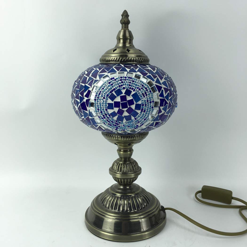 Turecka mozaikowa lampa stołowa Marokańska ręcznie robiona szklana lampa na biurko w stylu Retro Art Stained Glass'ego Śródziemnomorska lampka nocna Oprawy oświetleniowe do sypialni Salon Jadalnia