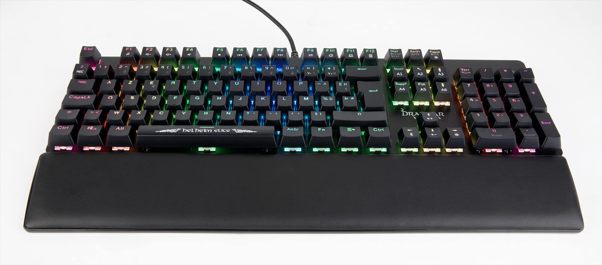 Konix Drakkar Tastiera gaming meccanica con cavo Helheim Elite AZERTY - Anti-ghosting completo - Retroilluminazione RGB