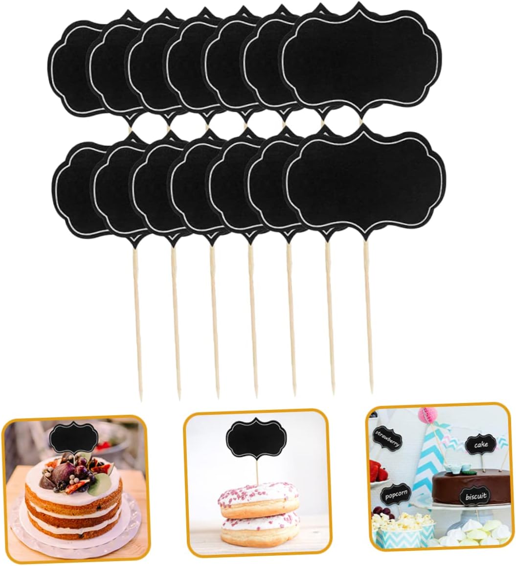 80pcs Black Chalkboard Paper Picks Xmas Cheese Markers for Buffet