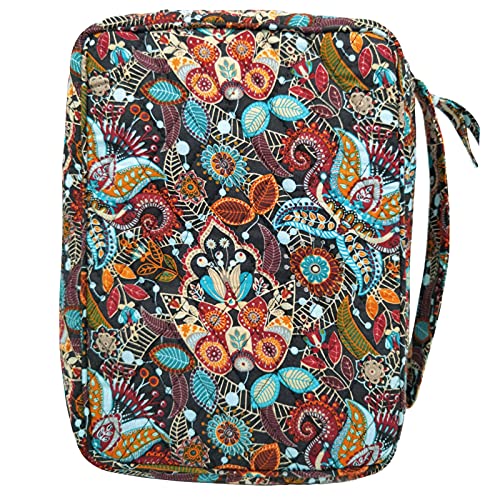 Image of DIWI Quilted Bible Cover Medium Sizes 8.75 X 6.25 X 2.5 Inches Good Book Case (M, C1 Jungle Secret)