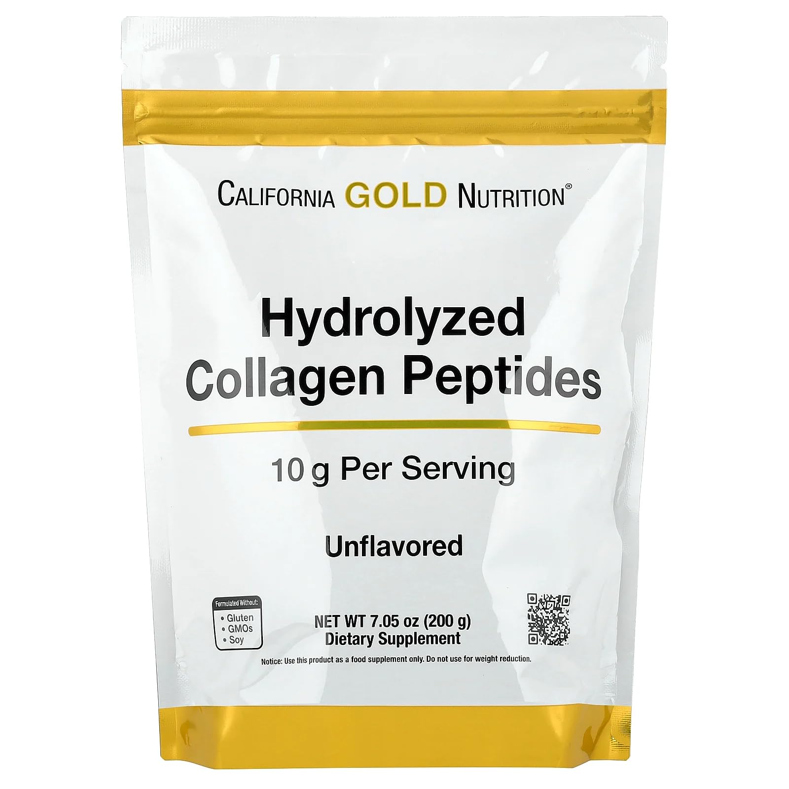 California Gold Nutrition Peptidi di collagene idrolizzati, tipo I e III, non aromatizzati, 200 g