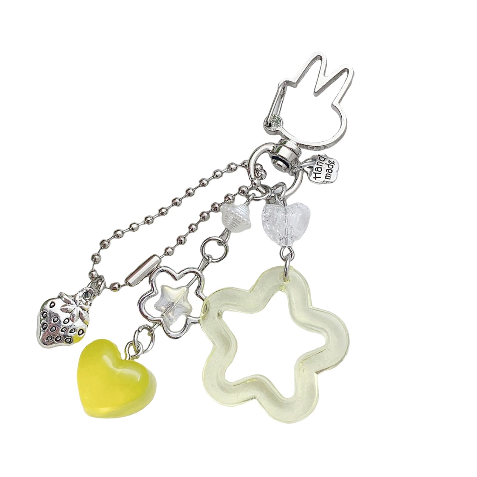 Kalttoy Yellow Decorative Star Holder With Sturdy Acrylic Materials Sturdy Alloy Keyring Accessory For Long Lasting Shines Alloy Resin Keychain Charm
