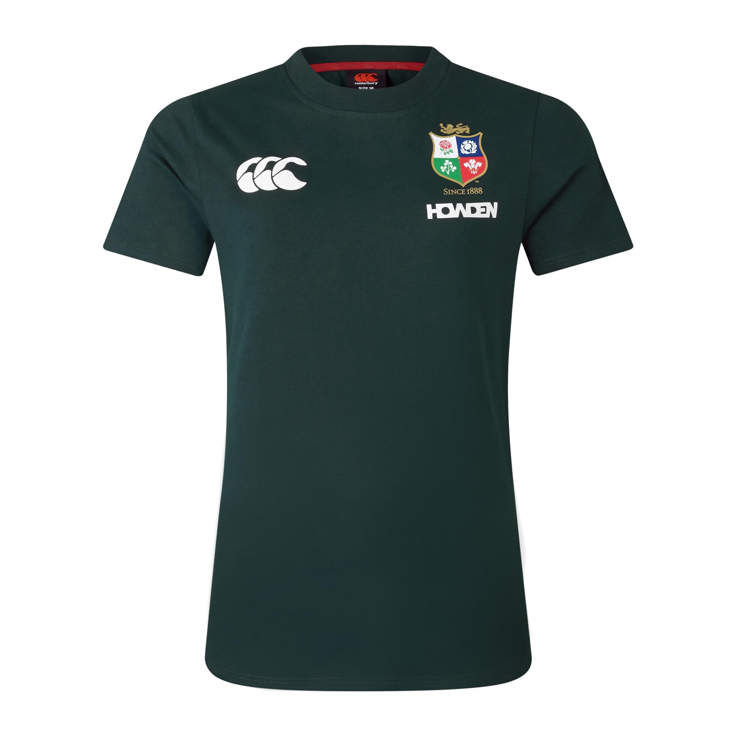 Canterbury Women's Official British & Irish Lions Cotton Rugby Jersey Tee | Organic Cotton T-Shirt, Scarab, 10