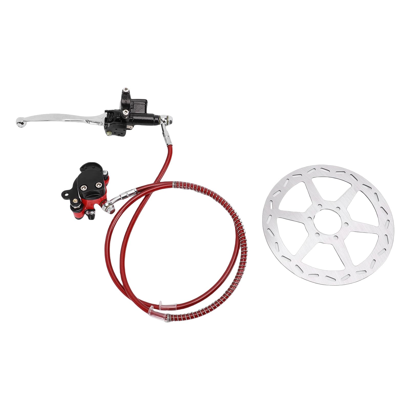 Jiawu Kit de Freno de Disco Hidráulico para Mini Bicicleta, Potente Frenado Hidráulico Kit de Pinza de Freno de Fácil Instalación, de Disco de de 180 Mm con Pinza de Cilindro Maestro de Rotor de de