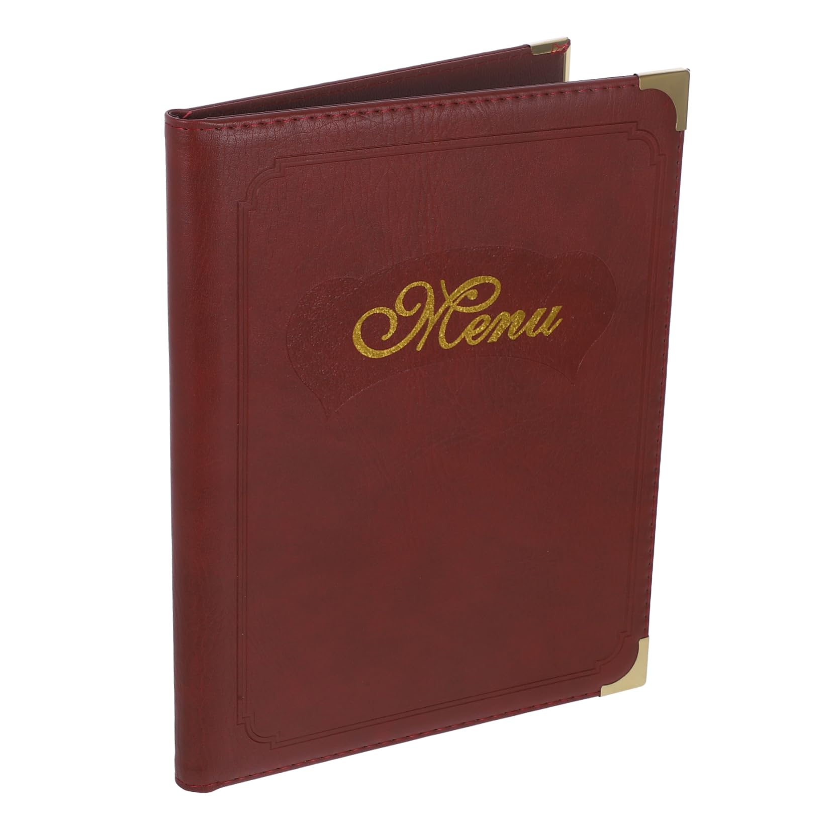KICHOUSE 7-Page Menu Cover Supplies Easy to Clean Maintain Pu Leather Cases for Dining Establishments