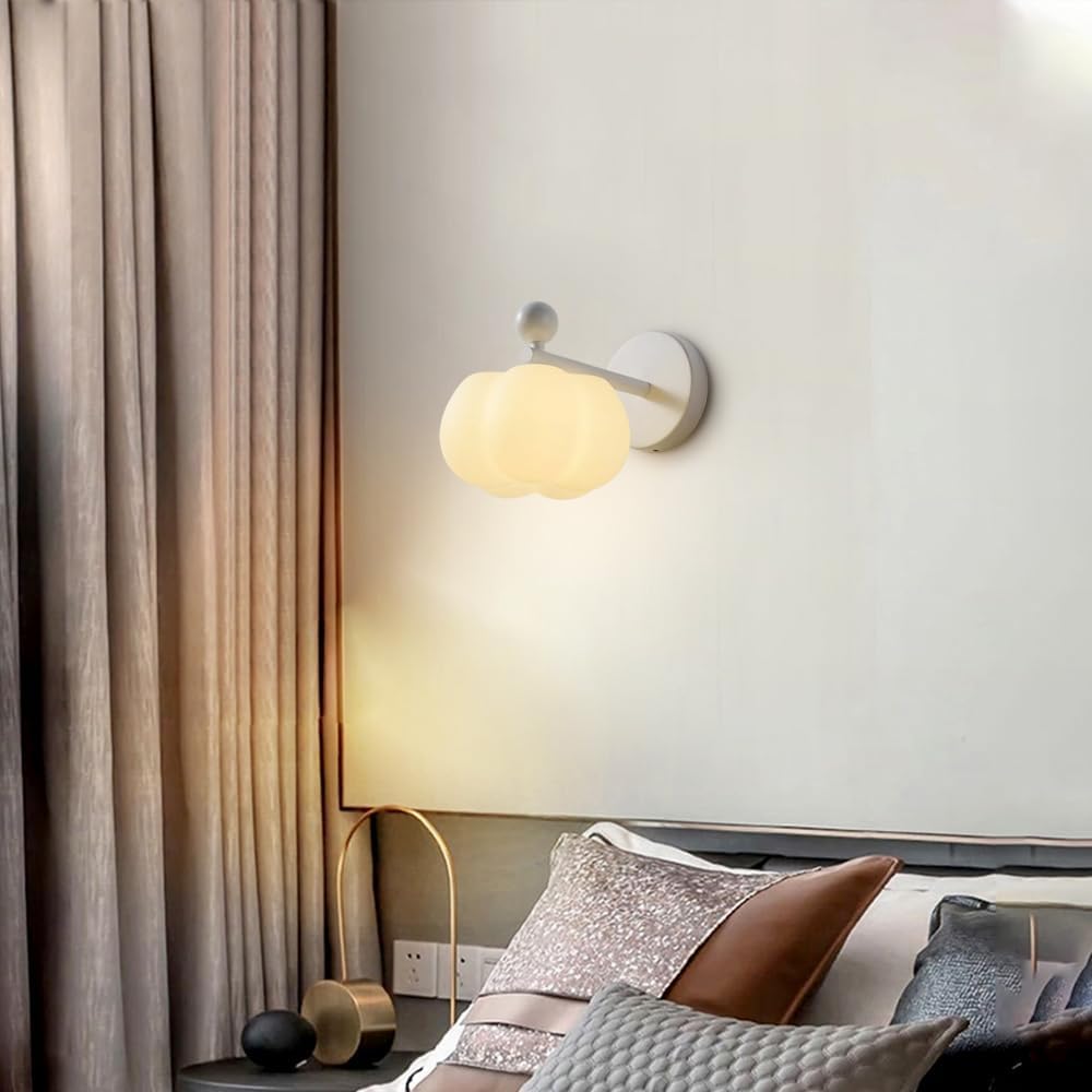 Aplique de Pared para Interiores, Dormitorio, Pasillo, Blanco, Moderno, con Pantalla acrílica, lámpara nórdica con cableado Fijo, Casquillo G9 para Sala de Estar y mesita de Noche.