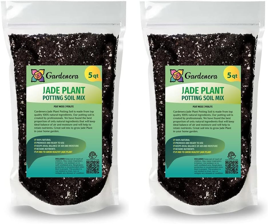 GARDENERA Premium Potting Soil Mix for Jade Plants - 4 Quart - A Perfect Combination of Organic Ingredients for Strong and Healthy Growth