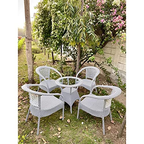 Image of Indiid Homes D-8 Indoor Outdoor Living Room Balcony Garden Chair Table Set 4+1| Furniture Set|Chair Table Set| Powder Coated