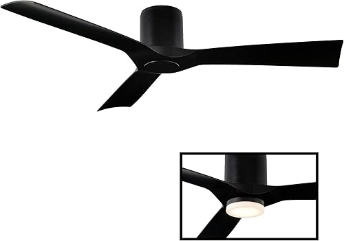 Miniatura 3 de Aviator Smart - Ventilador de techo empotrado de 3 aspas para interiores y exteriores, 54 pulgadas, negro mate con control remoto (El kit de luz se