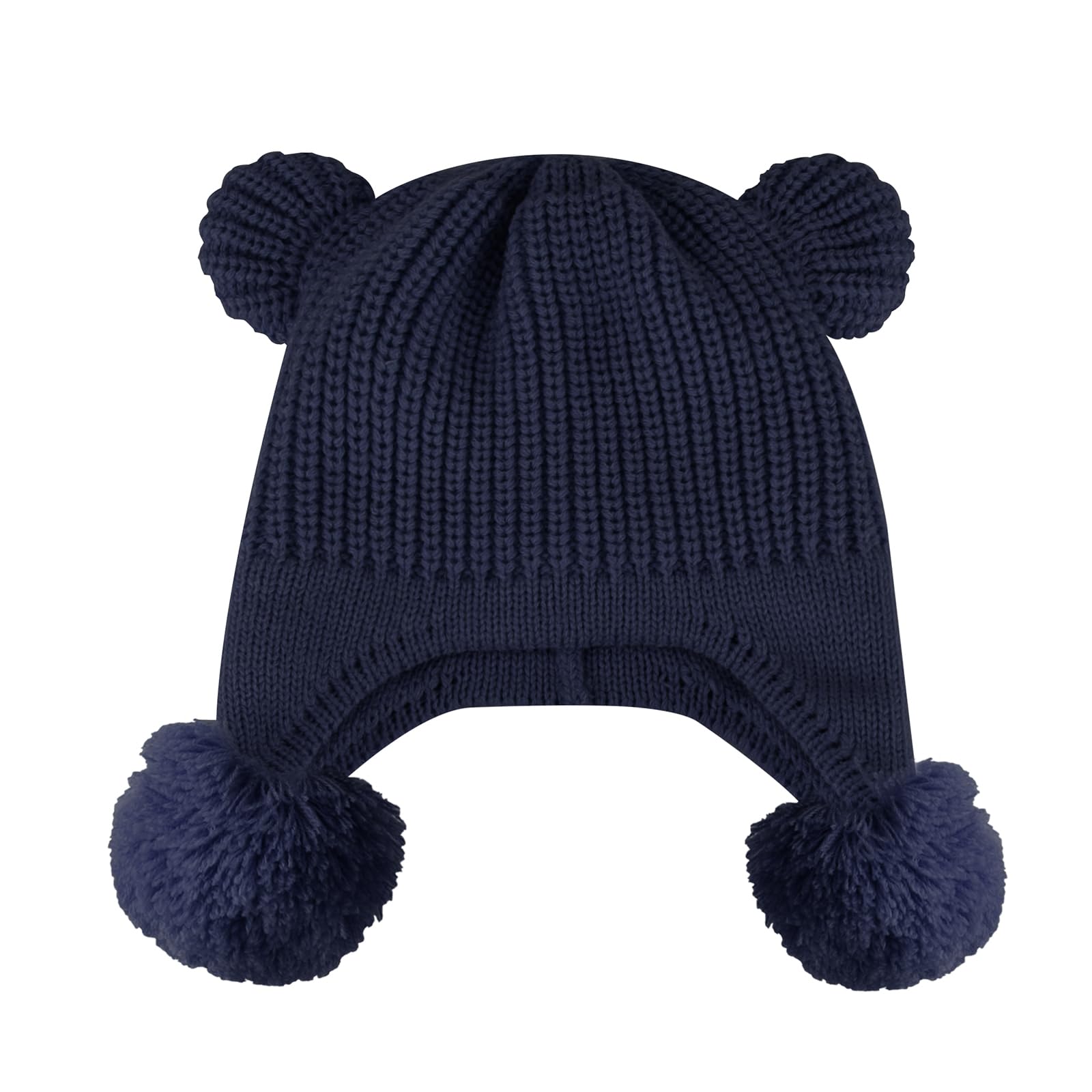 KAKU NANU Gorro Bebe Invierno 6 Meses-4 años Pompones Oreja Cálido Gorras,Gorro con Orejeras Bebe Niña Niño Blanco Rosa Gris Azul