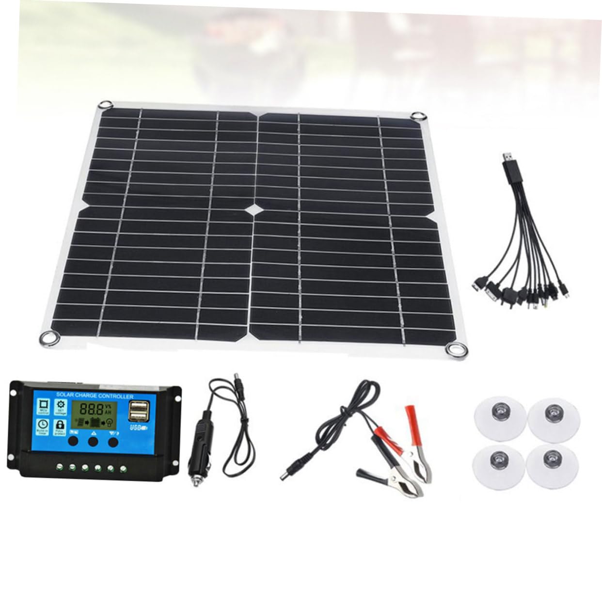 Toddmomy Paneles Solares Con Controlador Cargador Solar Exterior Batería Placa Solar Panel De Carga Monocristalino Eva Pet