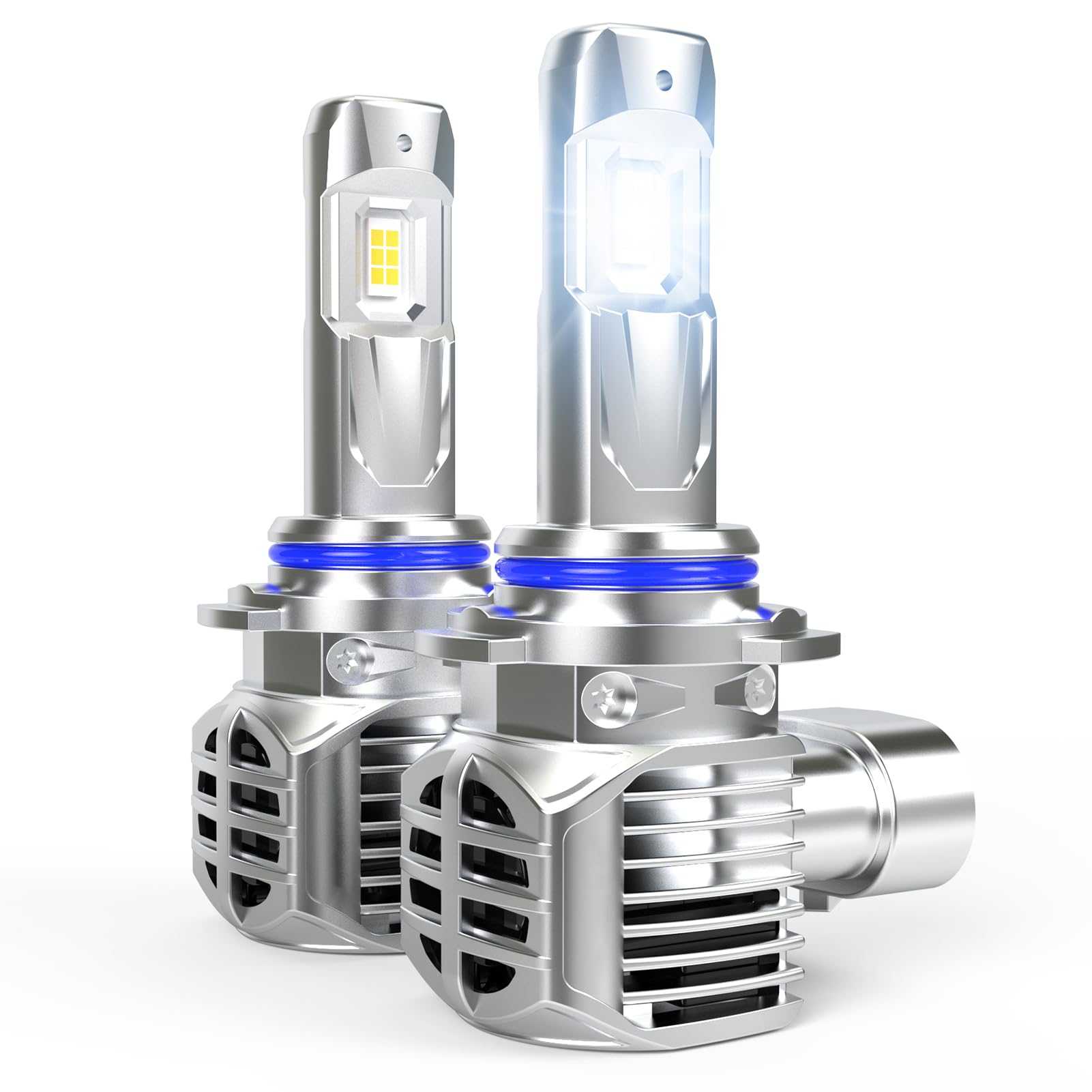 OUSHI Lampadine HIR2 LED 24000LM, 600% Luminose 6000K Bianco Xenon Migliorate 1:1 Mini Dimensioni Auto e Moto Lampadine 9012 LED (Confezione da 2)
