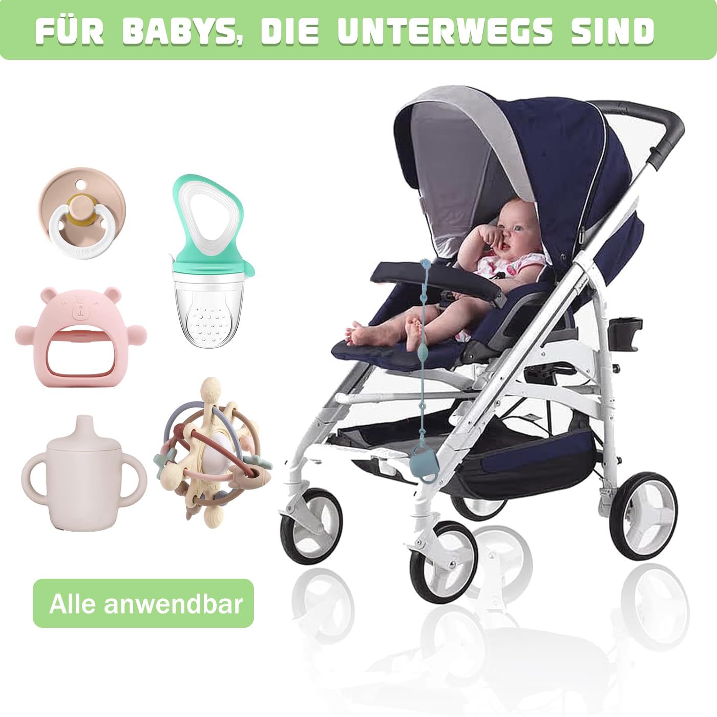 Cup Catcher Silikon Kinderwagenkette Spielzeug Sicherheitsgurte 100% BPA-frei Trinkbecher Halteriemen Für Spielzeug (3+1 Stück)