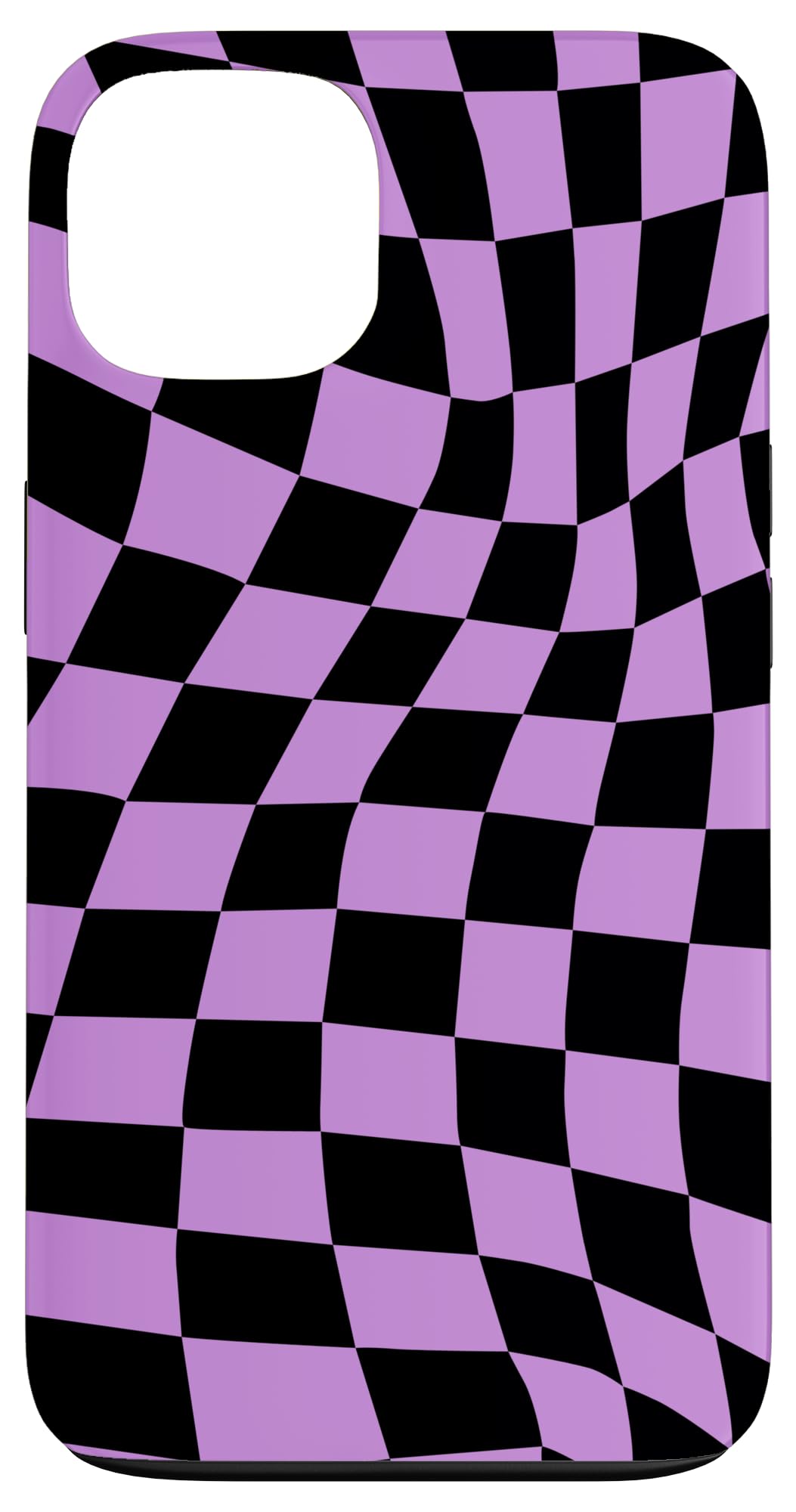Purple Black Checkered Checker Checkerboard Wavy Retro Case for iPhone 13