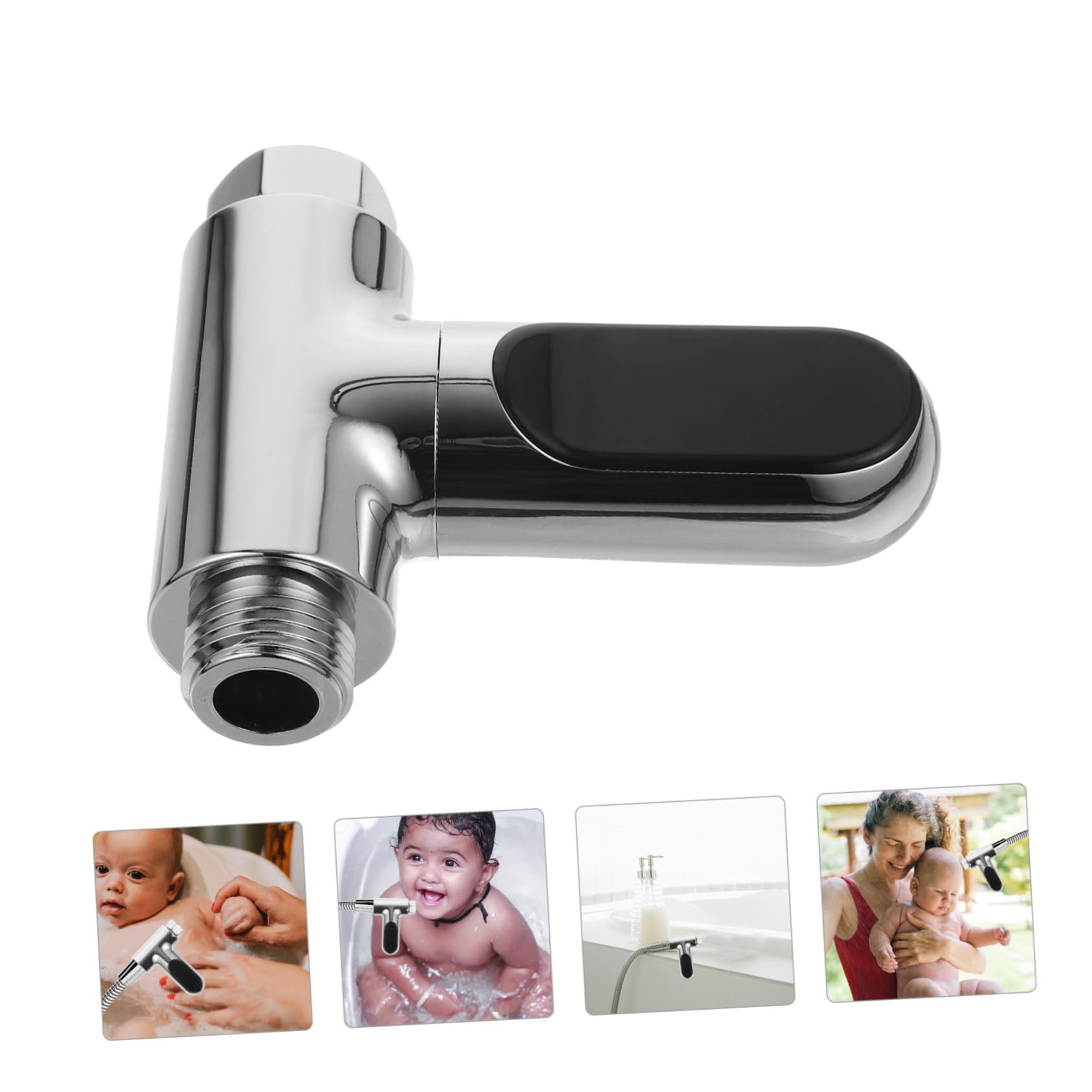 LED Wasserthermometer Drehbar, Dodekagonform, Batterielos, Silber | Dusche und Wasser, Kunststoff Metall, Temperaturbereich 5–85 °c, Messgenauigkeit ±0, 5 °c