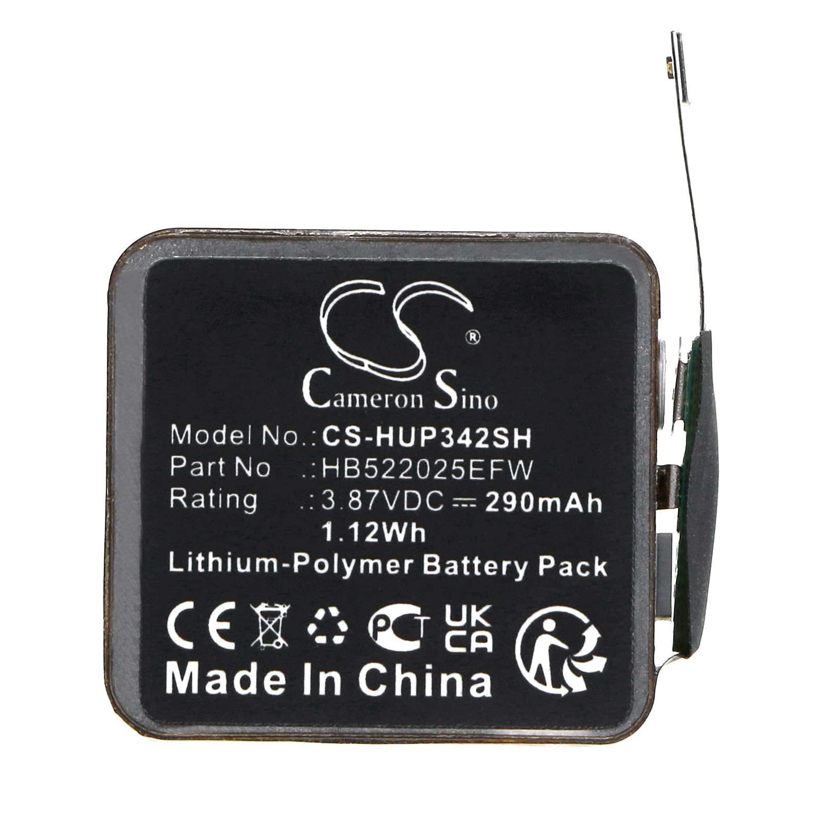 TECHTEK Bateria 290mAh kompatybilny z [Huawei] Watch GT3 42mm, Watch GT3 Pro 42mm zastępuje 24023614, HB522025EFW FBA