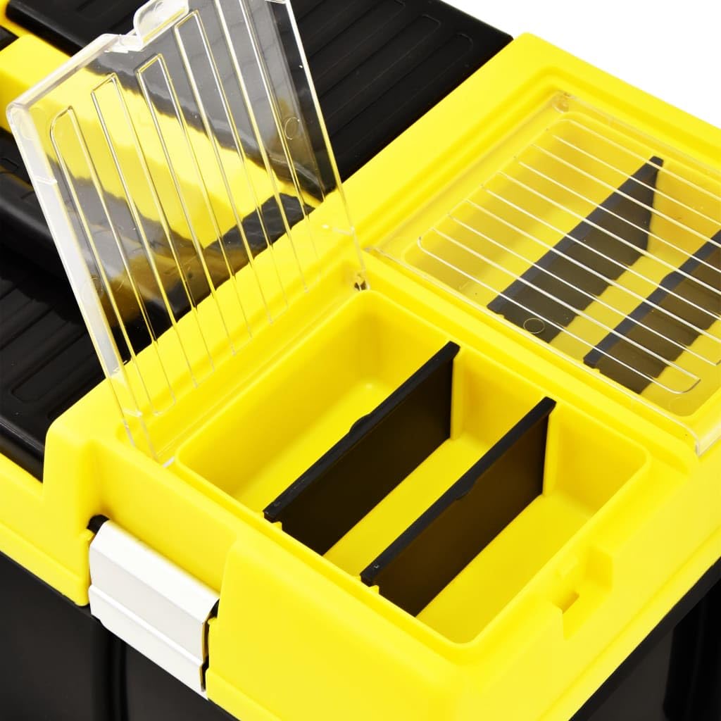 Cassetta degli attrezzi con scomparti trasparenti e divisori regolabili – Organizer in plastica per viti, dadi e utensili