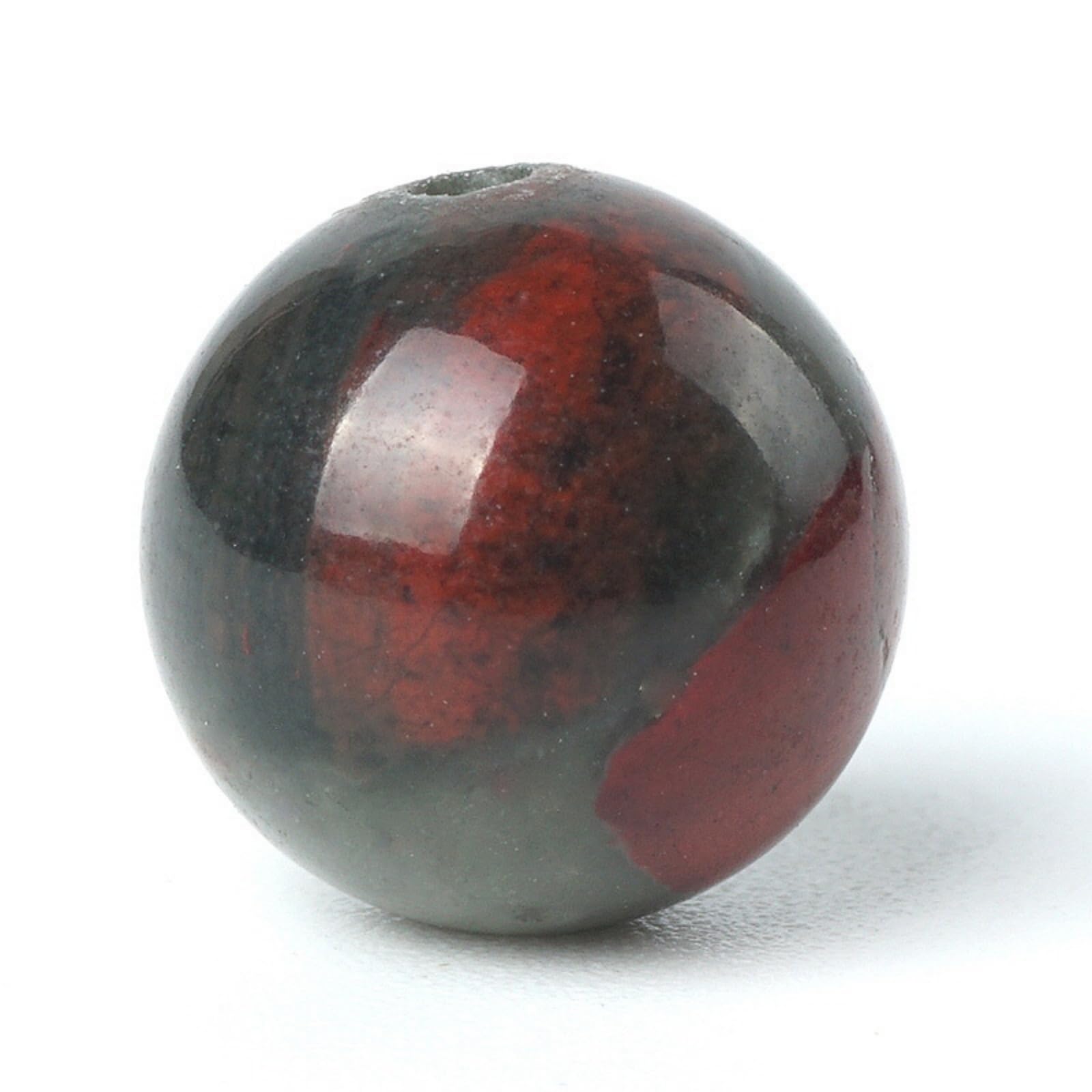 100Pcs Natural Stone Beads 6mm African Blood Stone Round Loose Gemstone Energy Healing Beads Hole Size 1mm DIY Smooth Beads for Bracelet Necklace Earrings Jewelry Making — image 1