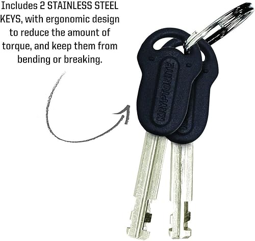 Miniatura 5 de Kryptonite Candado en U para bicicleta con cable de acero trenzado, cerradura antirrobo en U de alta seguridad, grillete de 0.472 in y cable de