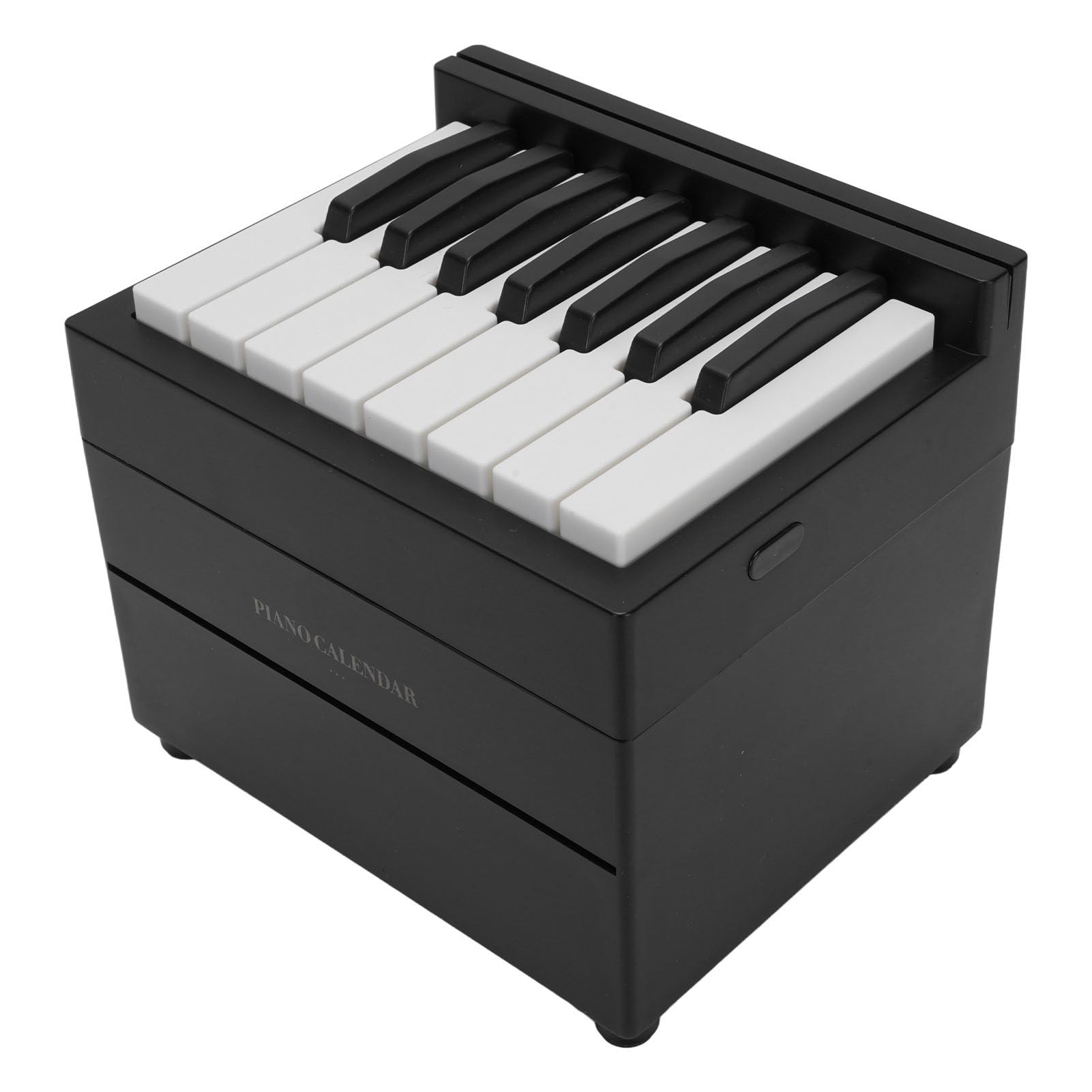 RiToEasysports Kalendarz Biurka Fortepianowego 2025 Kalendarz Muzyczny z Mini Elektronicznym Fortepianem do Biurowca i Dekoracji Domu (BLACK)