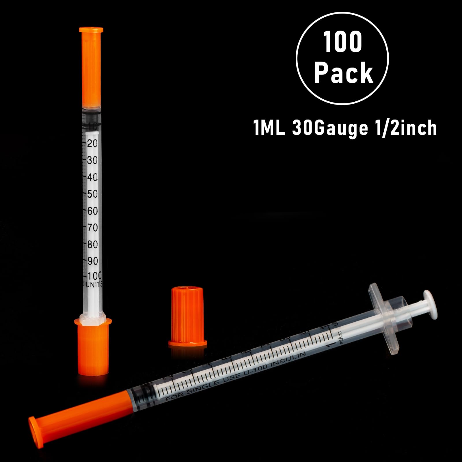 1ml/cc 30G 1/2 Inch Syringes, Scientific Lab Syringe, Individually Wrapped, Pack of 100 — Amazon image 2