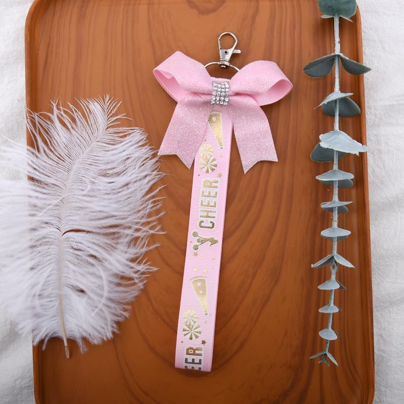 yaozeio Glitter Cheer Bow Keychain for Backpacks - Image 6