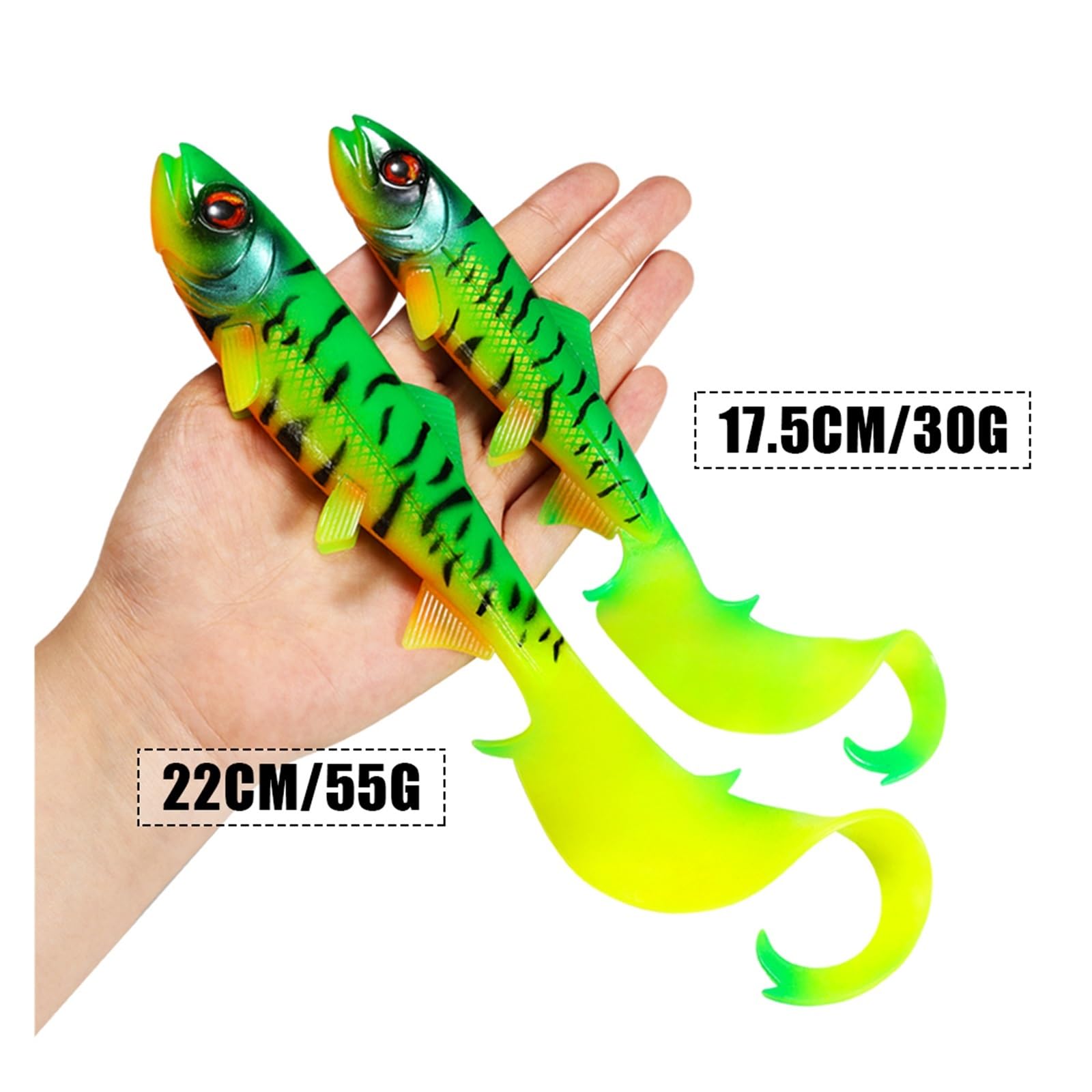 Angeln Big Soft Swimbait Shad Grub 17,5 cm 22 Wackeln Curl Tail Gefälschte Fisch Köder Zackenbarsch Forelle Pesca
