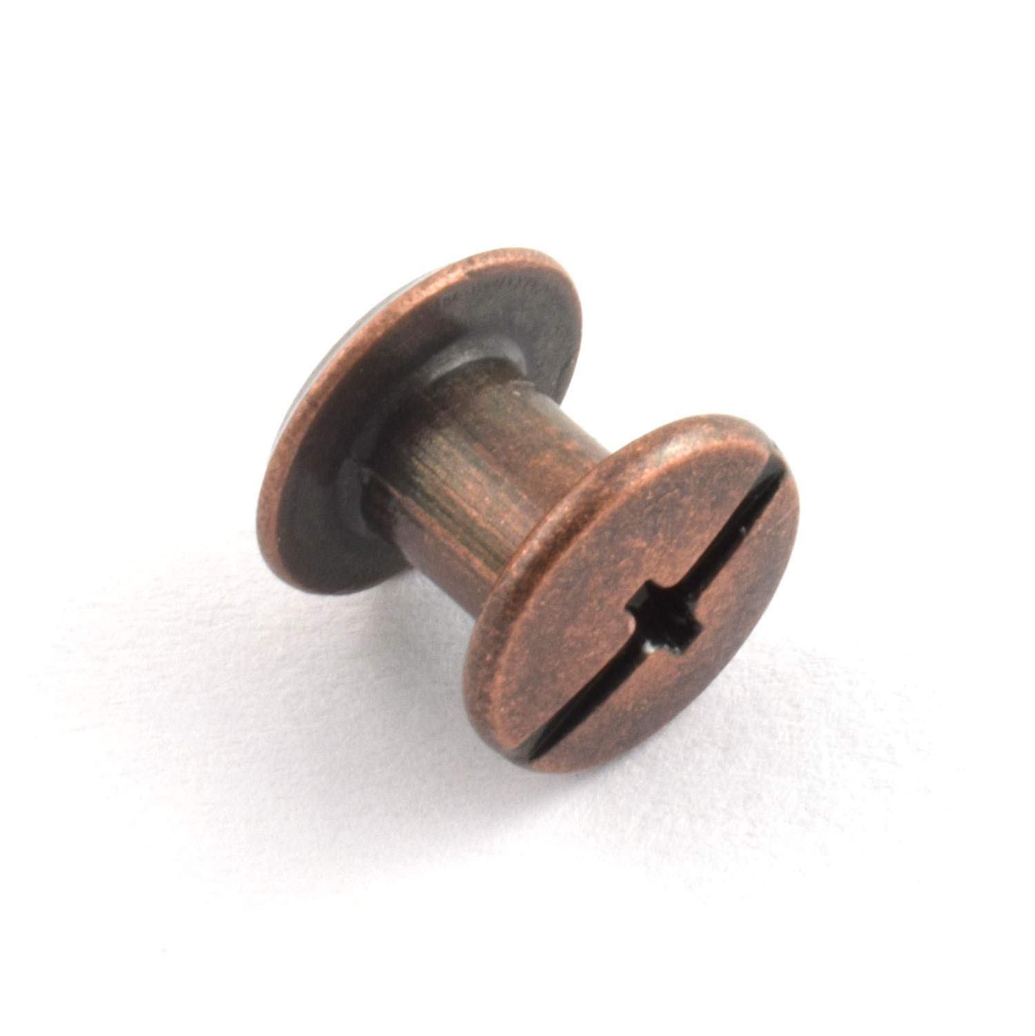 Red Bronze Binding Screws - 120 Pack for Leather Crafts -1