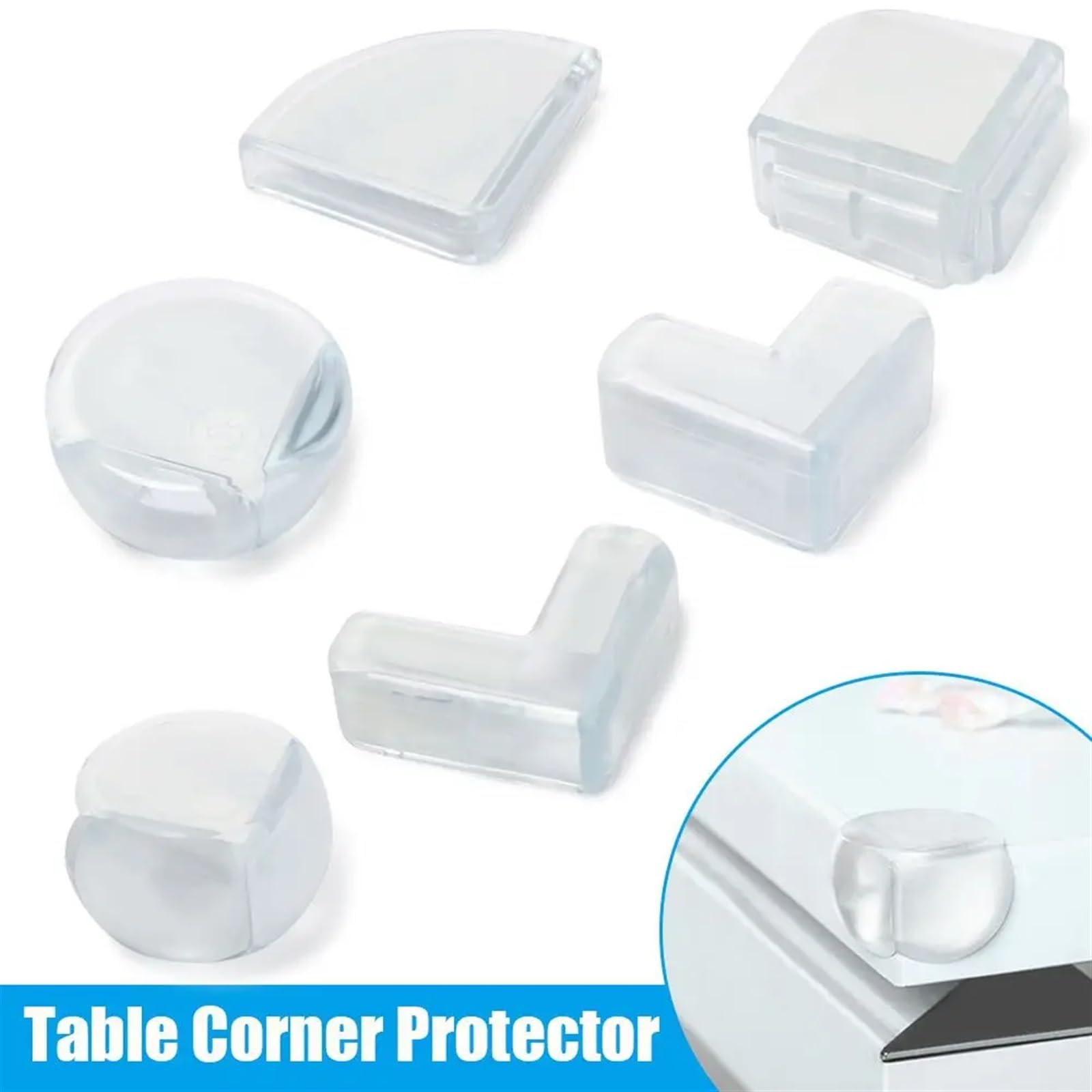 Protectores de Esquinas para mesas, Seguridad Infantil, 4 Piezas, Tiras Protectoras de Silicona anticolisión para Escritorio.