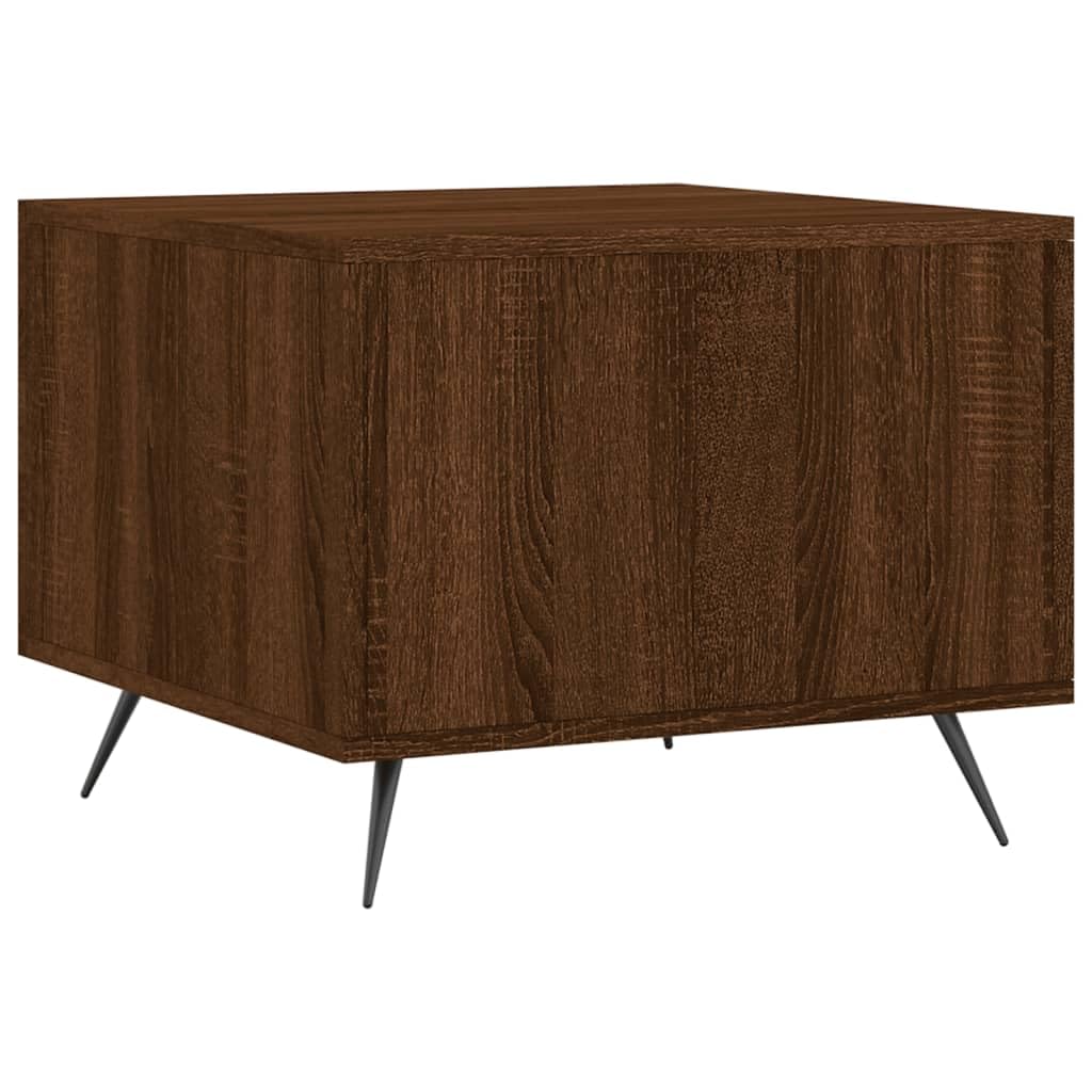 Homgoday Tavolino da caffè in rovere marrone, 50 x 50 x 40 cm, in legno ingegnerizzato, tavolino da tè per soggiorno, sala d'accoglienza degli ospiti, camera da letto e ufficio, tipo 2
